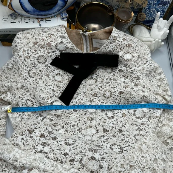 🆕 BRONX & BANCO 🧿 NWOT Courtney Long Sleeve White Lace Mini Dress - Size XL/10 - Picture 14 of 16